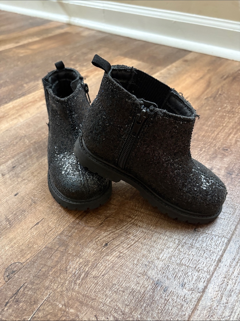 Carter's Black Glitter Ankle Boots for Kids